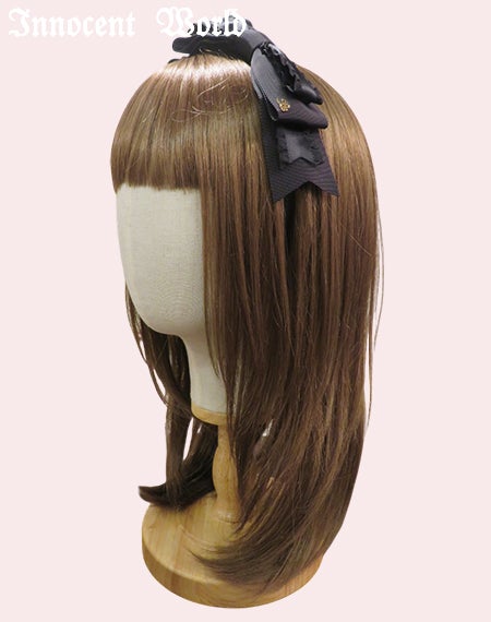 グログランとサテンフリルリボンのカチューシャ