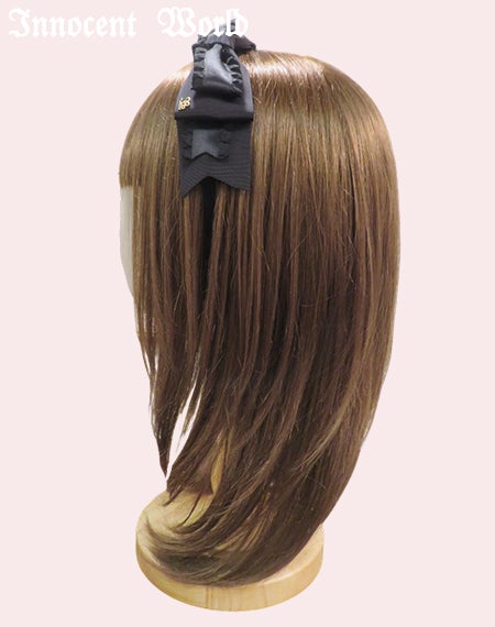 グログランとサテンフリルリボンのカチューシャ