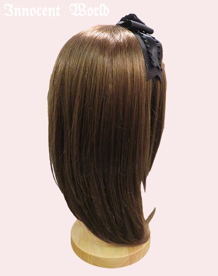 グログランとサテンフリルリボンのカチューシャ