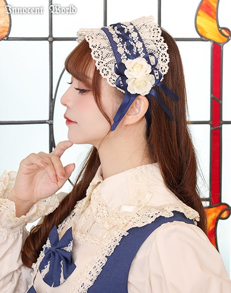 イノセントワールド　クロスリボン　ヘッドドレス 　ショコラ×生成 クロスリボンヘッドドレス | Innocent World