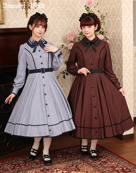 新品！Innocent World メランジュヘリンボーンワンピース メランジュヘリンボーンワンピース | Innocent World