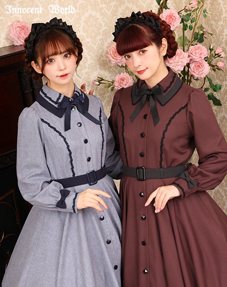 メランジュヘリンボーンワンピース