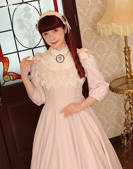 リボンレースワンピース(七分袖)
