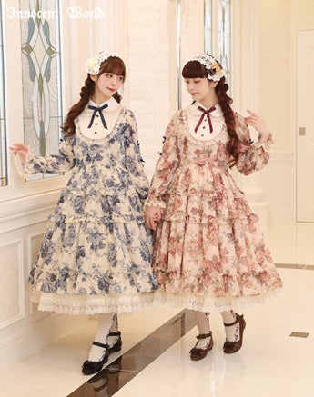 ローズシフォン丸衿ドレス