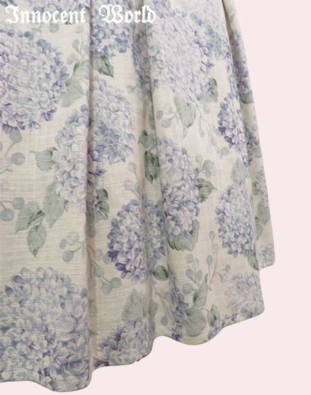 優しいお色のあじさいワンピース