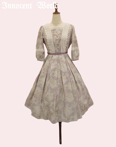 優しいお色のあじさいワンピース