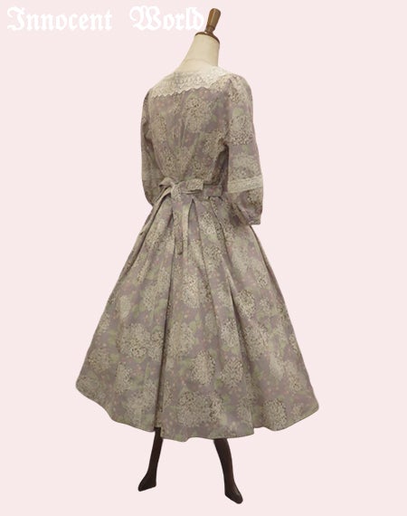 優しいお色のあじさいワンピース