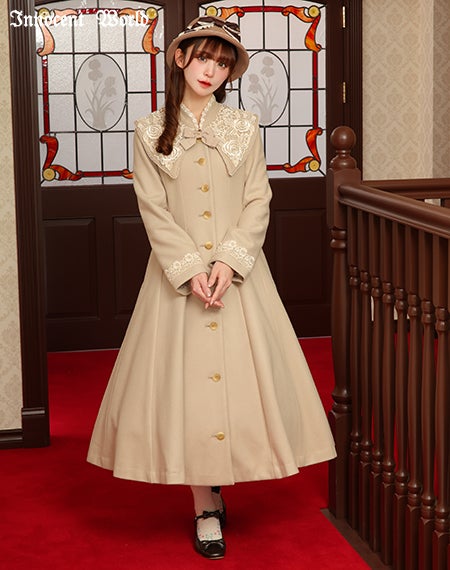 白薔薇コート/ミルクティー×生成Mマキシ丈