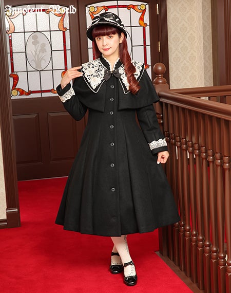 白薔薇コート/クロ×生成Mミモレ丈