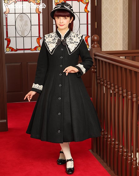 白薔薇コート/クロ×生成Mミモレ丈