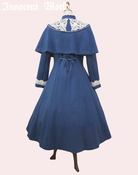 白薔薇コート/アリスブルー×生成Mマキシ丈