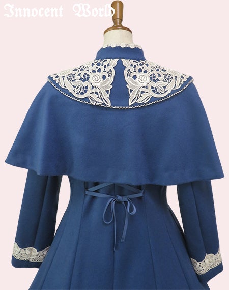 白薔薇コート/アリスブルー×生成