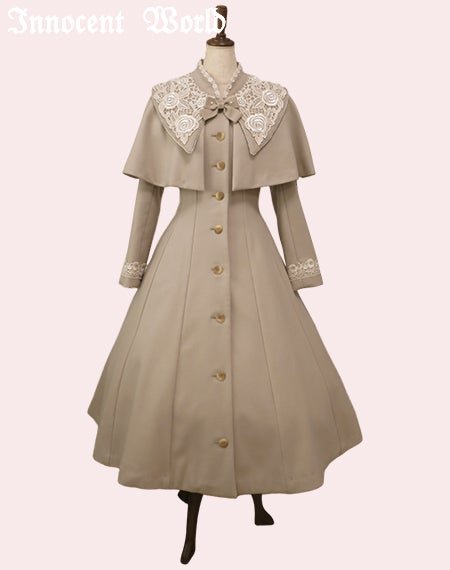 白薔薇コート/ミルクティー×生成