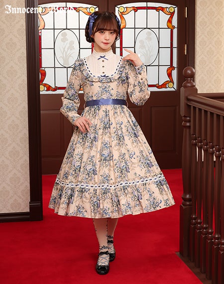 優美なる薔薇のリボンワンピース